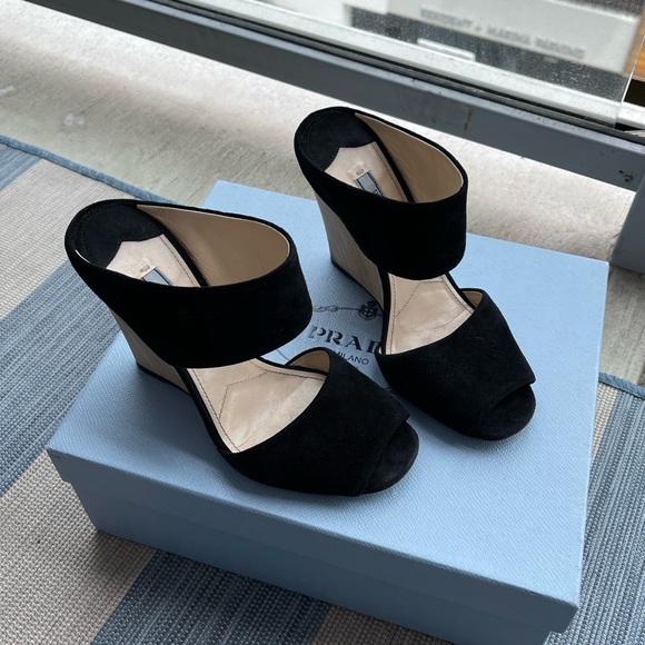 Prada Wedges, Suede, Size 38 - Picture 2 of 8